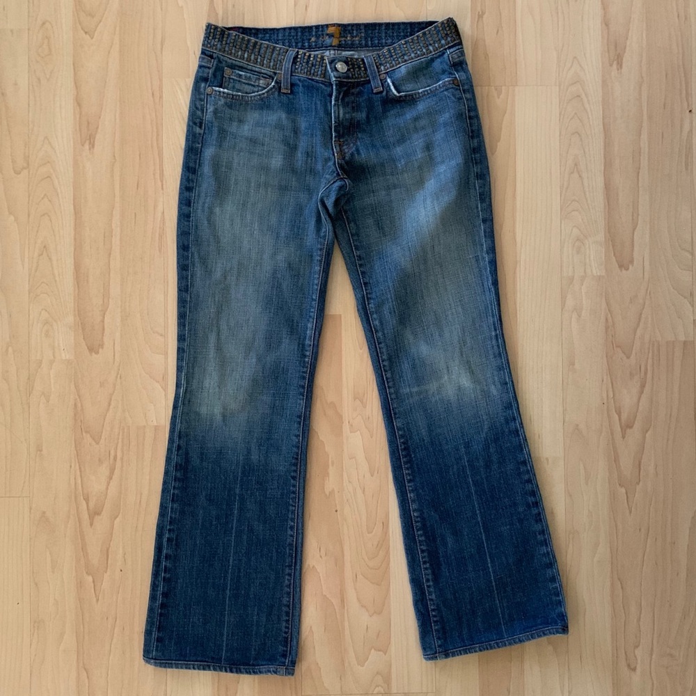 7 For All Mankind Bootcut Studded Jeans
